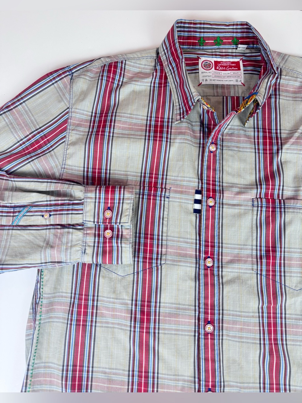 Robert Graham Button Up Men 2XL Multicolor PLAID Check Freshly Laundered Shirt